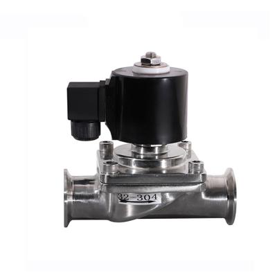 China General Clamp Two Ways Sanitary Stainless Steel 304 Food Grade Water Solenoid Valve for sale