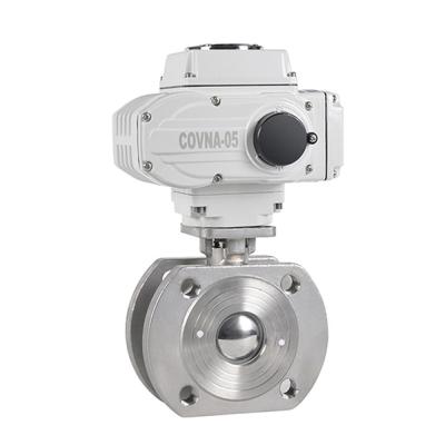 China COVNA DN40 1.5 Inch 24V DC Italy General Wafer Type Flanged Ball Valve Stainless Steel 304 Motor for sale