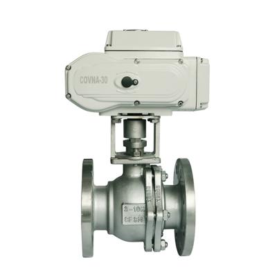 China DN25/32/50 24V 110V AC General Rotary Flange Water Flow Control Float Electric Motorized Actuator Ball Valve for sale