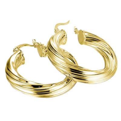 China Fashion vintage custom jewelry 925 silver gold plated mini twisted wire huggie earrings for sale