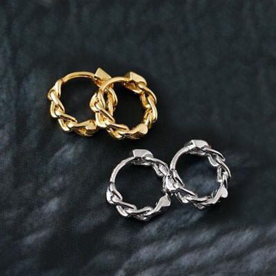 China CLASSIC Simple Design 925 Silver Jewelry Fashionable Gold Plated Hoop Earrings for sale