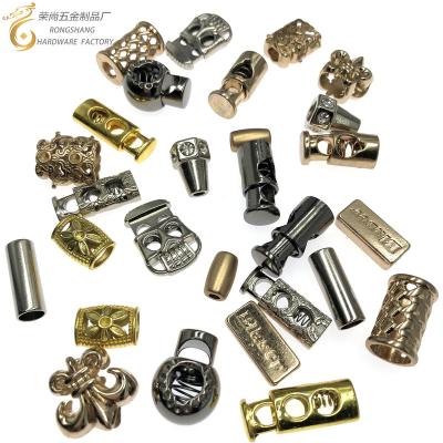 China Side Stopper Rope Stopper Cord Lock Rope Lock Release Buckle Stopper Metal Nickel Free for sale