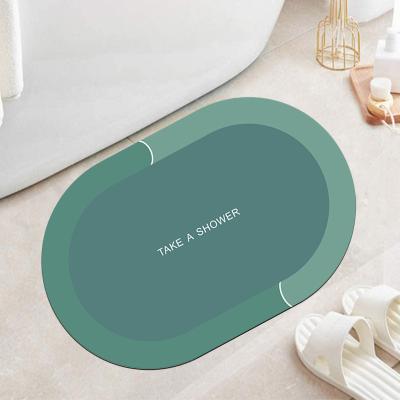 China New Design Diatomite Bath Mat Bathroom Diatomite Mat Non Slip Stocked Absorbent Mat for sale