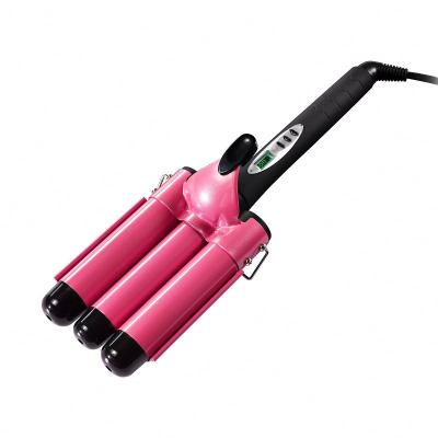 China Tourmaline Professional Hair Styler Wavy Hair Salon Auto Curling Curling Iron, Wave Maker 3 Barrels Double Tension Curling Iron Hair Curler for sale