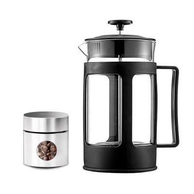 China Hot Selling Amazon Glass Small Coffee Maker Manual Plastic Handle French Stocked French Press Gift Set for sale