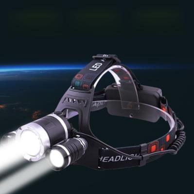 China Adjustable Zoom Beam 800 Size Premium Lumens Power Quality Lamp 3LED High Quality Rechargeable Head Torch for sale