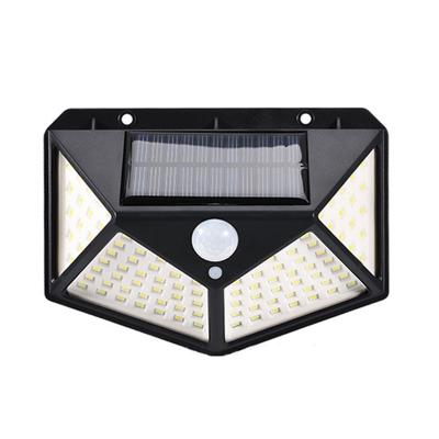 China Outdoor Garden Emergency Intelligent Induction Smart Pir Motion Sensor Ip 65 Waterproof 100 Led Solar Panel Security Garden Wall Lights for sale