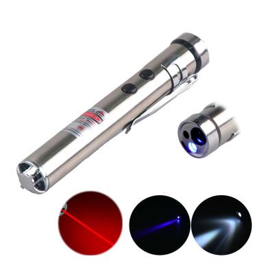 China Industrial Promotional 3 In 1 UV Cat Toy Flashlight Pen Light With Laser Indicator for sale