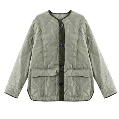 China 2021 autumn and winter viable models with pockets loose round neck jacket cotton long-sleeved jacket for sale