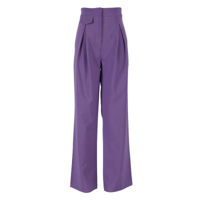 China JINPO A003-255 wide-leg trousers loose French straight high waist design purple pants breathable temperament for sale