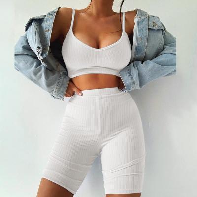 China Jinpo Breathable Suspender Shorts Suit Women Fashion Sporty Street Cool And Self-cultivation 100 Basing Sweatpants Suit for sale