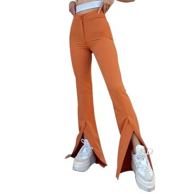 China 2021 viable autumn and winter new high-waist flared pants korean style slim fit flared urban casual pants for sale