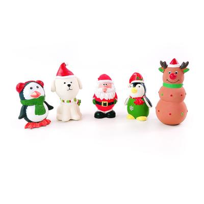 China Christmas Viable Squeaky Designer Vinyl Set Indestructible Interactive Dog Toys for sale