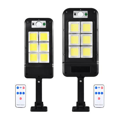 China Garden 120 LED Outdoor Waterproof Sensor Wall Light Human Body Light Induction Remote Control Multi-mode Solar Lamp for sale