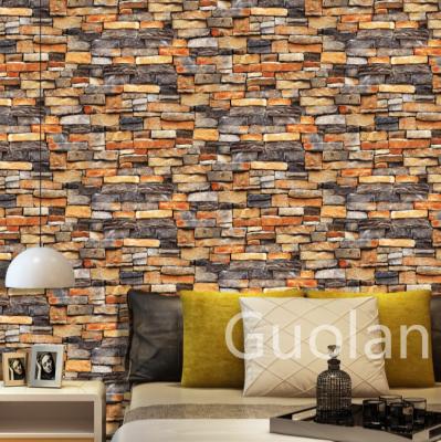 China Workshop 3D Wallpaper Decoration 3d Brick Wall Stone Africa Home Wallpaper for sale