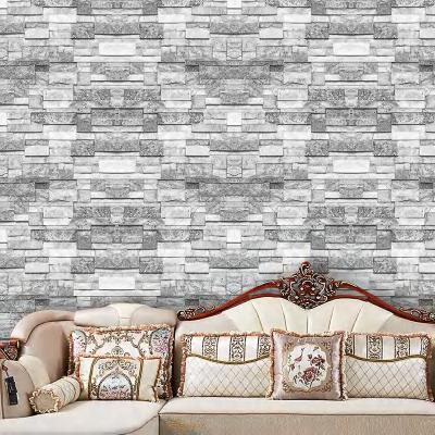 China Waterproof+ECO-Friendly Embossed Brick Stone Pattern Wallpaper 3d Wallpaper for sale