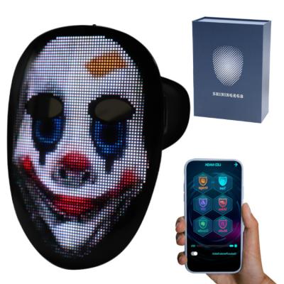 China 10 Hours Props Nightclub Costume Control Wifi Led Halloween Mask and Masquerade Cosplay Bar Party Gesture Smelling Mask for sale