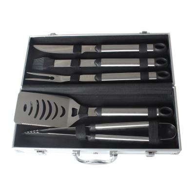 China Easily Cleaned 5pcs Grill BBQ Tool Kit With Stainless Steel Handle for sale