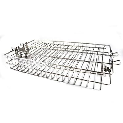 China Dustproof Stainless Steel Flat Spit Rotisserie Grill Basket for sale