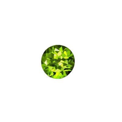 China Wholesale Green Birefringence and Pleochroism Semi Precious Stones Round Brilliant Cut Natural Peridot Gemstone for Jewelry Making for sale