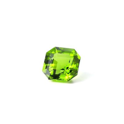 China Natural Original Green Gemstones China Manufacturer CS Birefringence and Pleochroism Loose Square Octagon Peridot Stone for Jewelry Making for sale