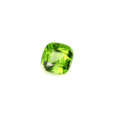 China CS Gems Durable High Grade Gemstone Cushion Cut Peridot Stone Price Square Pictures Of Birefringence And Pleochroism Beautiful Excellent for sale