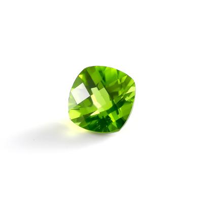 China High Quality Durable Peridot Gems Cushion Solid Gold Peridot Charm Rough Square Cushion CS Gems Birefringence and Pleochroism for sale