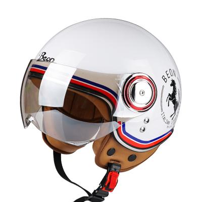 Chine Sun Shield Classic Motorcycle Retro Half Helmet ABS Face Helmet Vintage With Anti Fog Cascos Para Motocicleta High Quality à vendre