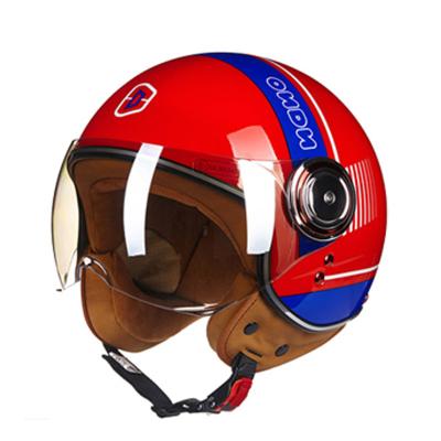 중국 Sun Shield Motorcycle Helmet Safety Electric Car Unisex ABS Retro 3/4 Open Face Helmet Bike Vintage Lowered Person Scooter Helmet 판매용