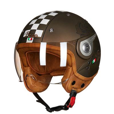 Κίνα Sun Shield Motorcycle Vintage Safety Helmet For Male And Half Face Helmet 3/4 Female Open Face Helmet 100A προς πώληση