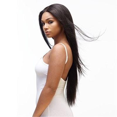 China Chinese New Manufacturer Silky Straight Long Women's Synthetic Hair Front Lace Wigs Straight Hair Natural Black Fiber Colored Wigs for sale