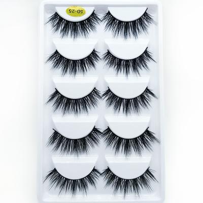 China Wholesale Natural Comfortable Private Label Long Eye Lashes 3d Mink 25mm Strip False Eyelashes With Customize Own Brand Box for sale