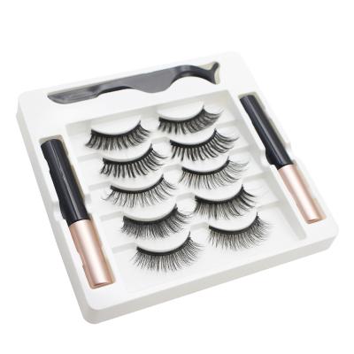 China Reusable Wholesale Custom Magnet Eyelash Packaging Set Eyelash Packaging Magnetic Eyelash Kit Eyeliner Set for sale