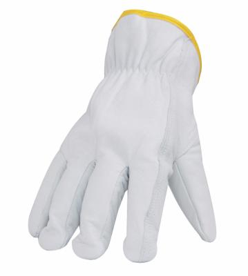 China Safety Protective Gloves Wear Elastic Wrist Safety Leather Work Gloves For Gardening Construction for sale