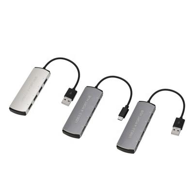 China High Quality Aluminum Gray 4 Port Type C Usb 3.0 Hub For Macbook PC for sale