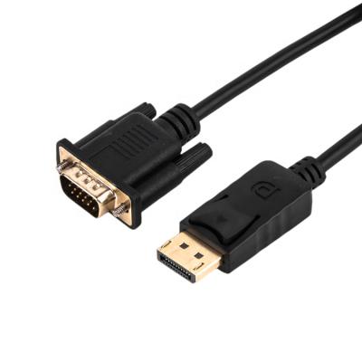 China COMPUTER 6Ft 1.8m DisplayPort to VGA Cable Gold Plated DP to Male VGA Black Cable for sale