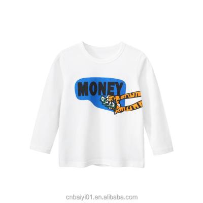 China Autumn Shirt Custom Logo Kids T-shirt Cotton Children's T-shirts Boy Anti-pilling Children's Underwear Long Sleeve Spring for sale