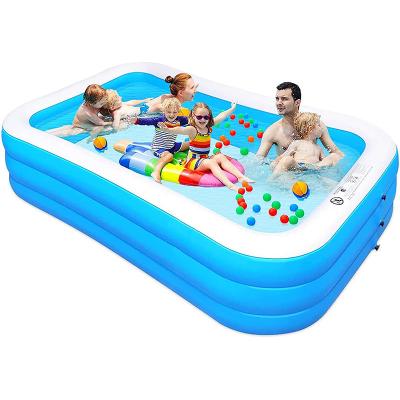 China Outdoor Use Square Inflatable Swimming Pool Thickened Step Up Paddling Pool For Adults Family Swimming Pool for sale