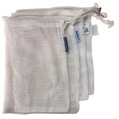 China Reusable drawstring no color cotton cheap organic cotton bag wholesale eco friendly mesh bag natural waste mesh bags for fruit for sale