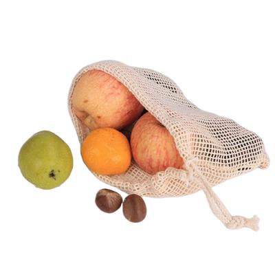 China 2021 Hot Sale 100% Eco Friendly Organic Cotton Mesh Drawstring Vegetable And Fruit Storage Net Bags For Shopping for sale