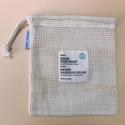 China 2021 Reusable Eco-Friendly Reusable Organic Cottons Mesh Bags For Cotton Product Drawstring Bag Fruits And Vegetables for sale