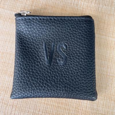 China Black Leather Jewelry Logo Printed Custom Bag Pouch With Logo Jewelry Pouch Leather Jewelry Bag Pouch With Zipper for sale