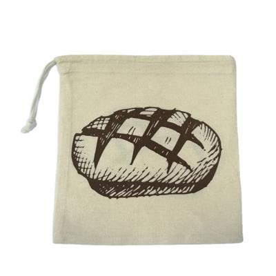 China Reusable Safety Bread Bag French Cotton Drawstring Bag Organic Bread Bag for sale