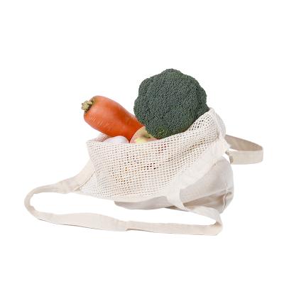 China Half Half Drawstring Mesh Color Reusable No Waste Eco-Friendly Solid Cotton Natural Organic Mesh Bags For Fruit for sale