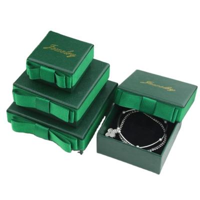 China Handmade Luxury High Quality Gift Packaging Box With Ribbon For Jewelry Rings, Bracelets, Earrings Bow Box for sale