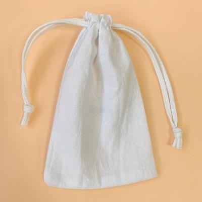 China High Quality Reusable Eco-Friendly Recyclable White Bread Bag White Custom Cotton Canvas Drawstring Pouch Bags For Handbag for sale