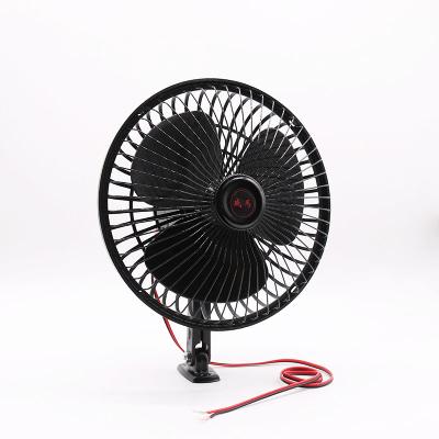 China Metal+Plastic Black Portable 8 Inch Car Plastic Auto Fan Mini Small Radiator 12v Motor Fan Car Fans for sale