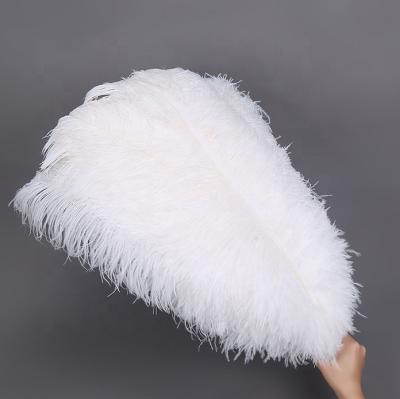 China Feather colthes house and cheap sale 50-55cm material headdress stage decoration mask white and colorful ostrich feathers wedding and party centerpiece for sale