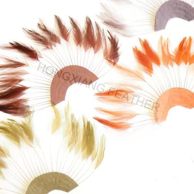 China Matching Decorations To Customize Stripped Neck Feather Feather Fan For Hat Decoration for sale