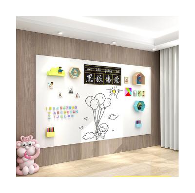 China Easy Iron Flexible Back Wall Erase White Message Board Magnetic Drawing Study Dry Wallpaper for Home Office School for sale